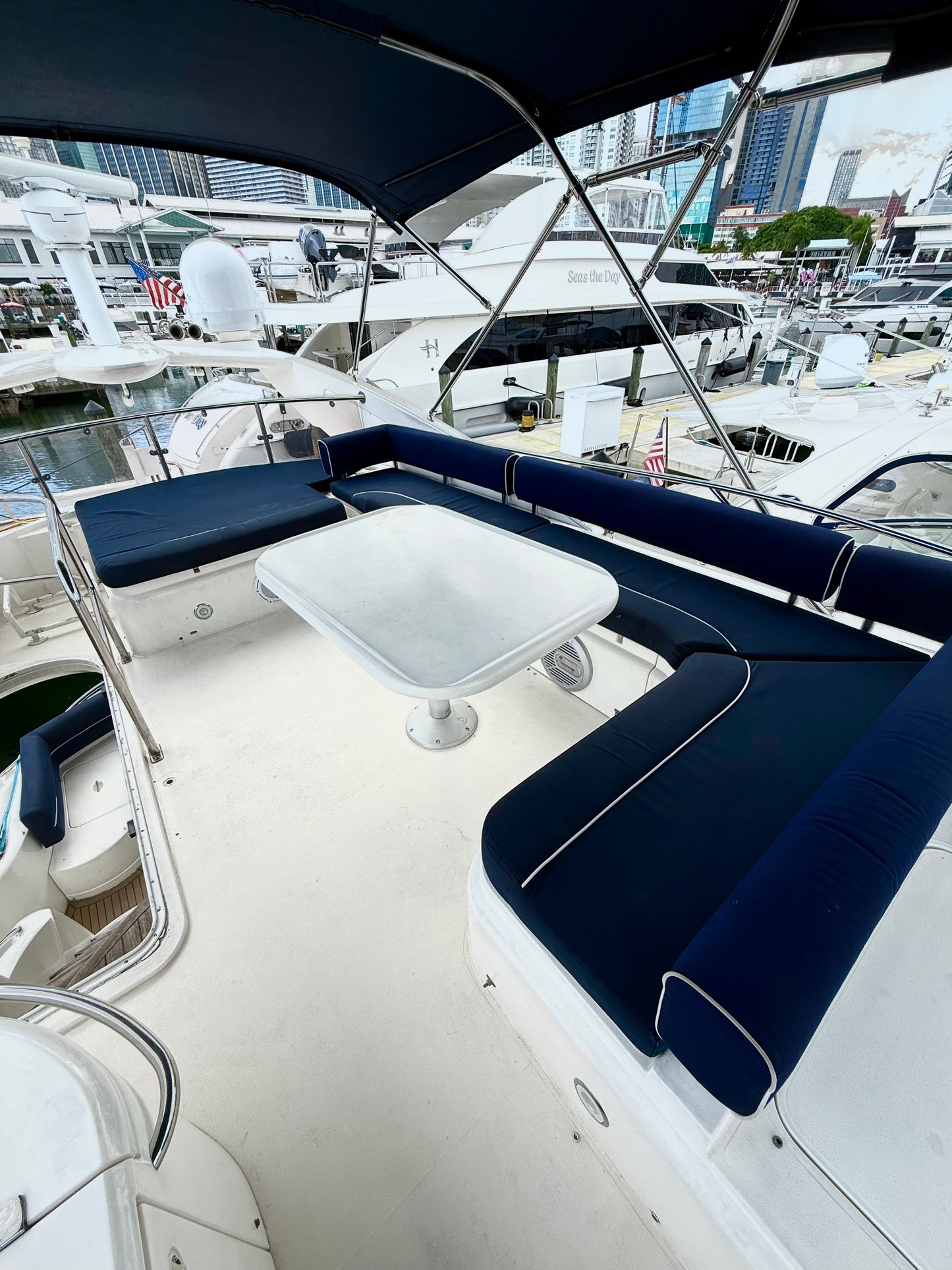 The Lilly Pad 70ft Biscayne Bay yacht charter with Miami Beach views
