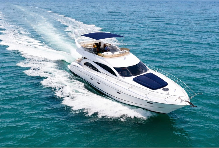 70ft luxury yacht rental Miami with skyline views