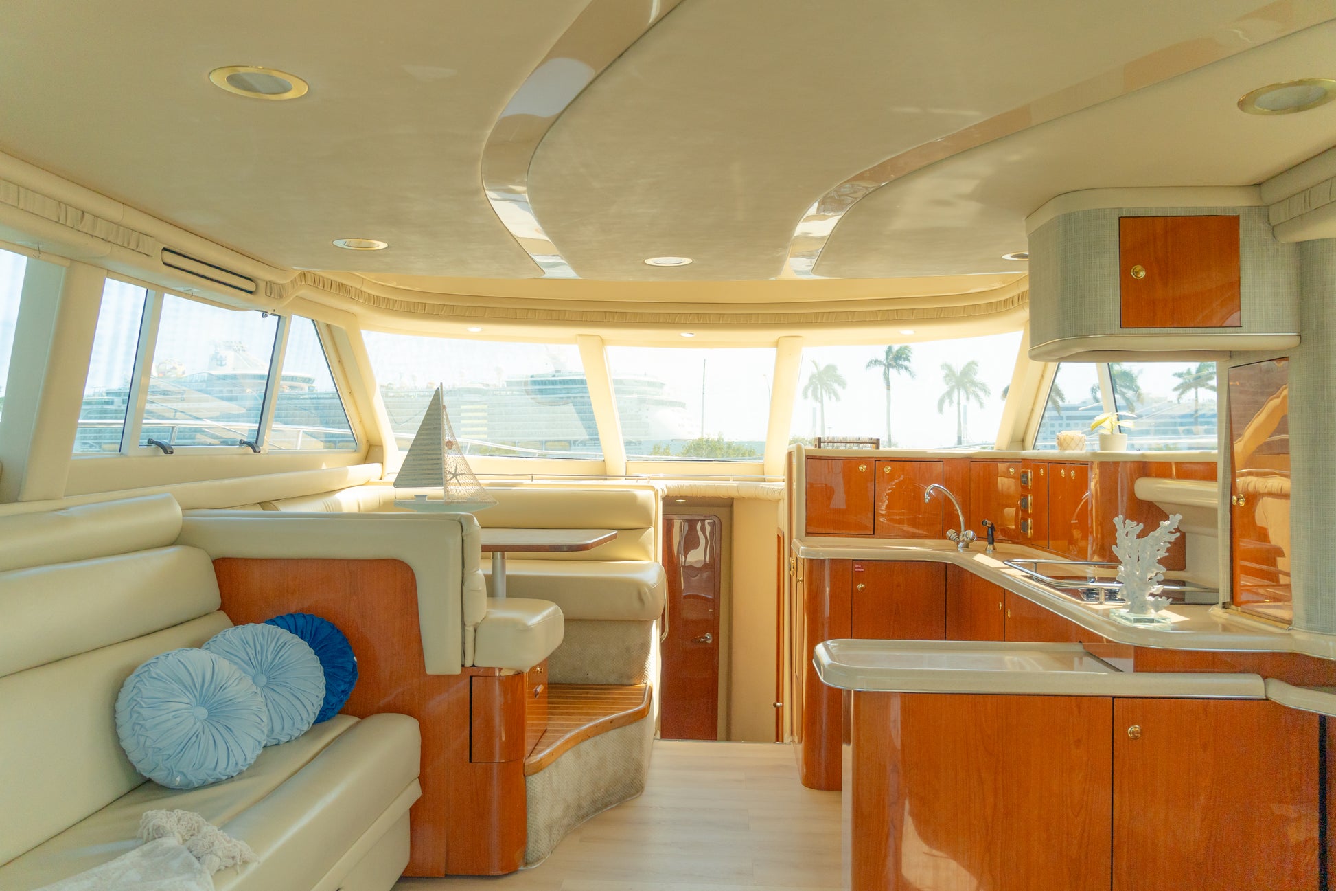 The Navigator 55ft Biscayne Bay yacht charter with Miami Beach views