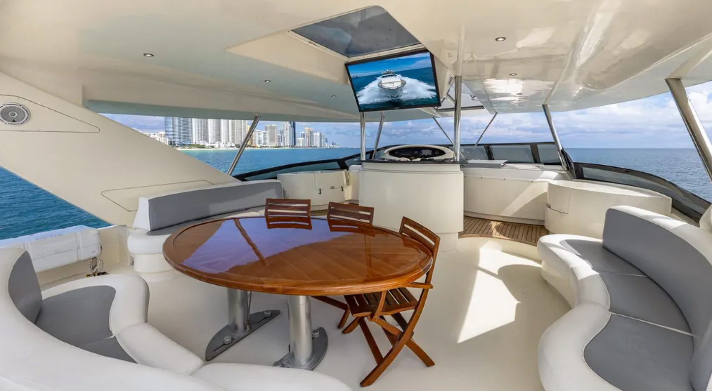 110ft luxury yacht rental Miami with skyline views