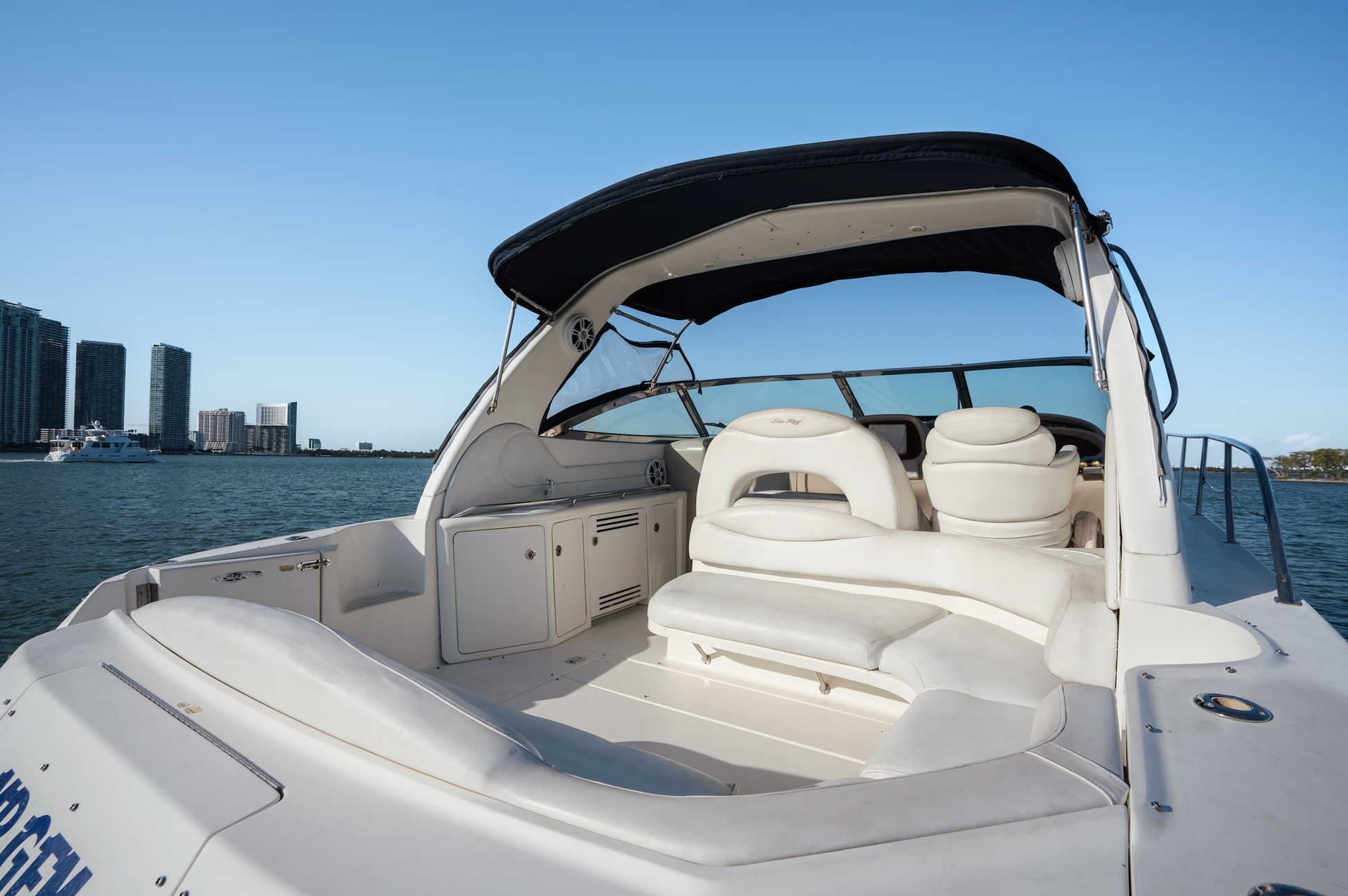 The Gem 45ft Miami yacht charter for sandbar and sunset cruises